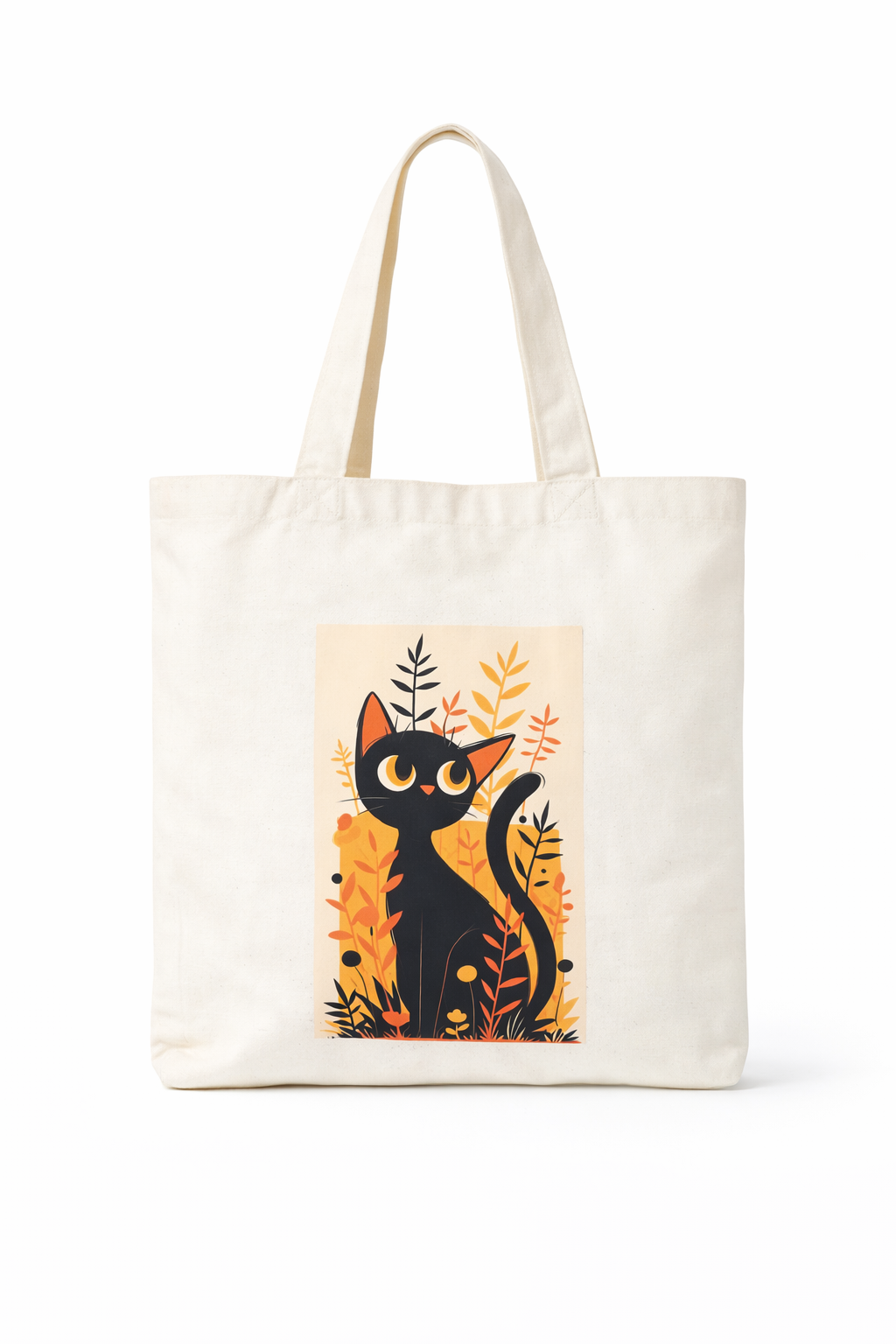 DTF Tote – Black Cat Sketch