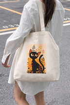 DTF Tote – Black Cat Sketch
